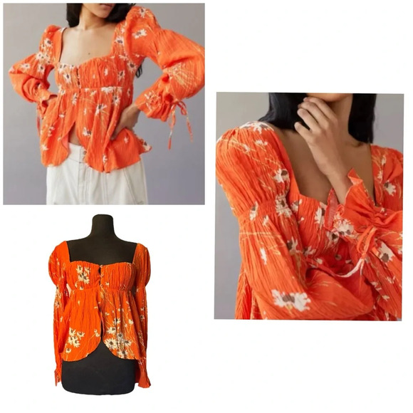 Urban Outfitters Tops - Urban Outfitters UO Allie Tie-Sleeve Blouse -size M